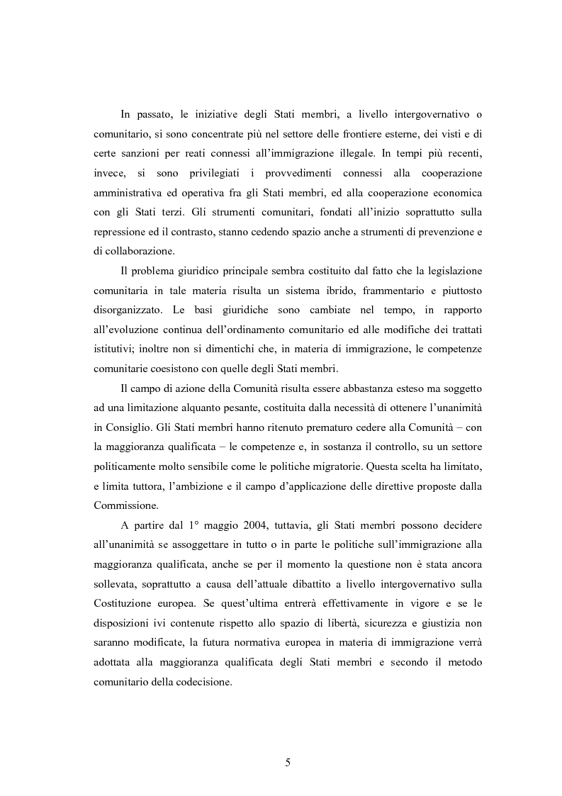 Anteprima della tesi: La disciplina dell'immigrazione in Italia nell'odierno contesto europeo, Pagina 5