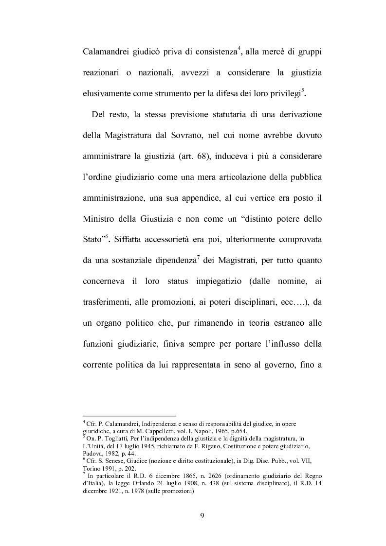 Anteprima della tesi: Organizzazione della giustizia e indipendenza del giudice, Pagina 6