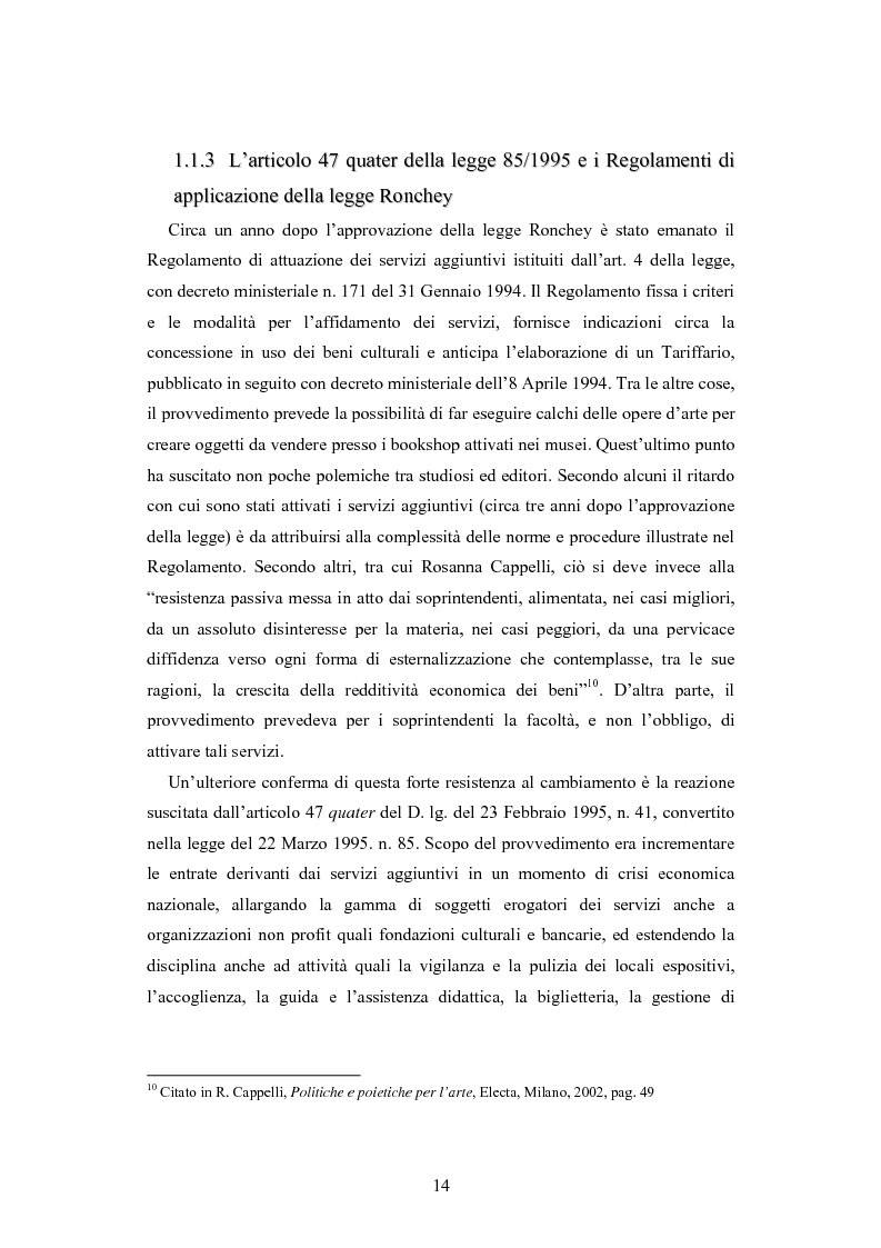 Anteprima della tesi: Forme gestionali e meccanismi istituzionali nella prestazione di servizi museali: l'esperienza di Palazzo Reale, Pagina 10