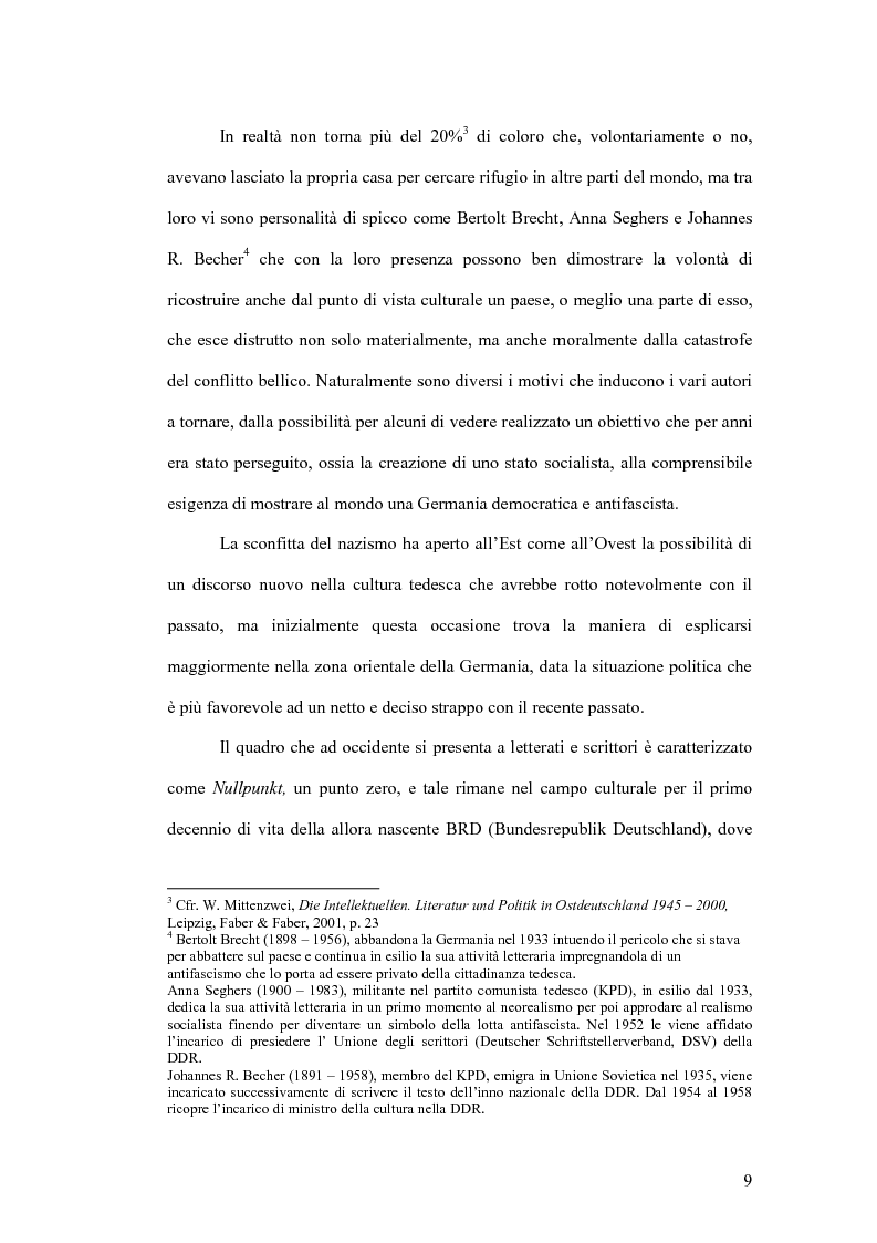 Anteprima della tesi: Letteratura e politica: il dibattito intellettuale nella Germania della ''svolta'', Pagina 7