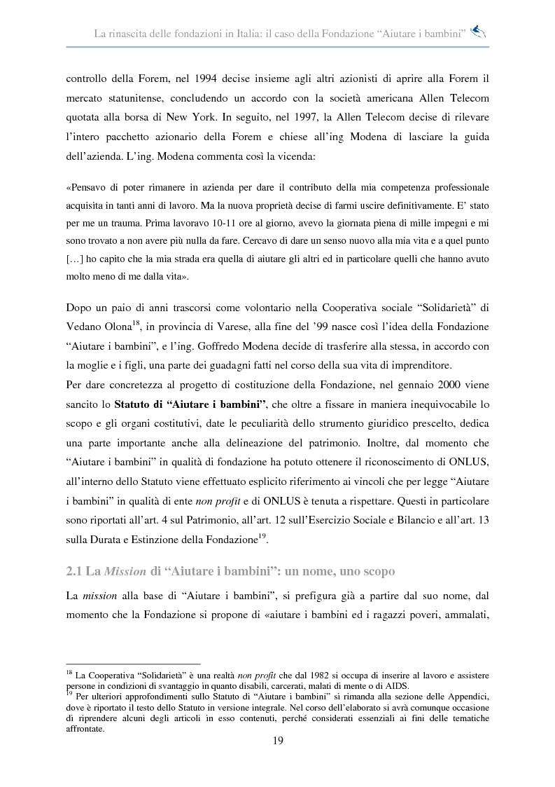 Anteprima della tesi: Forme di collaborazione interculturale. Obiettivi e performance della Fondazione ''Aiutare i bambini'', Pagina 13