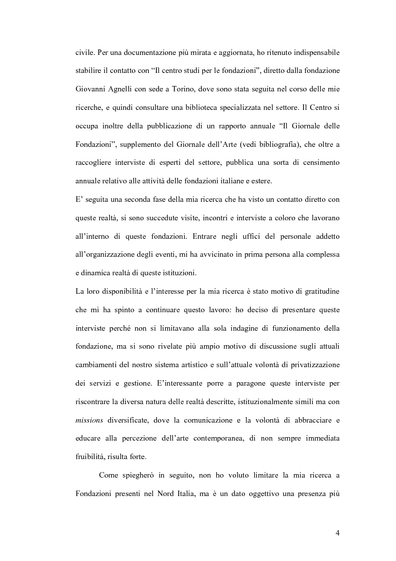 Anteprima della tesi: Fondazioni per l'arte contemporanea: verso la definizione di un modello gestionale, Pagina 2