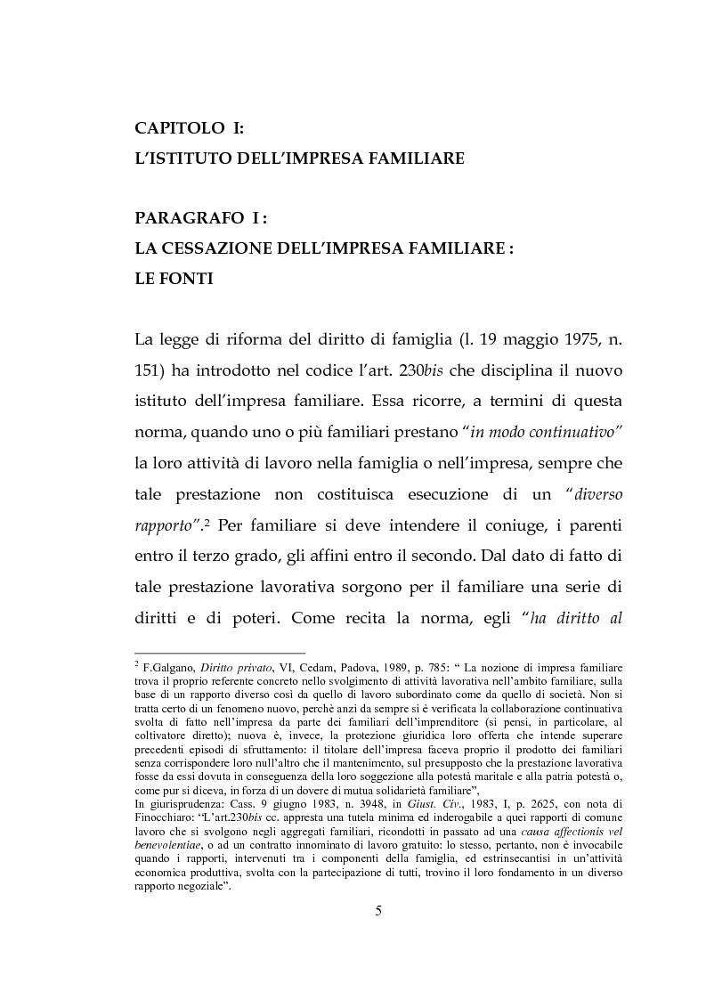 Anteprima della tesi: L'estinzione dell'impresa familiare, Pagina 5