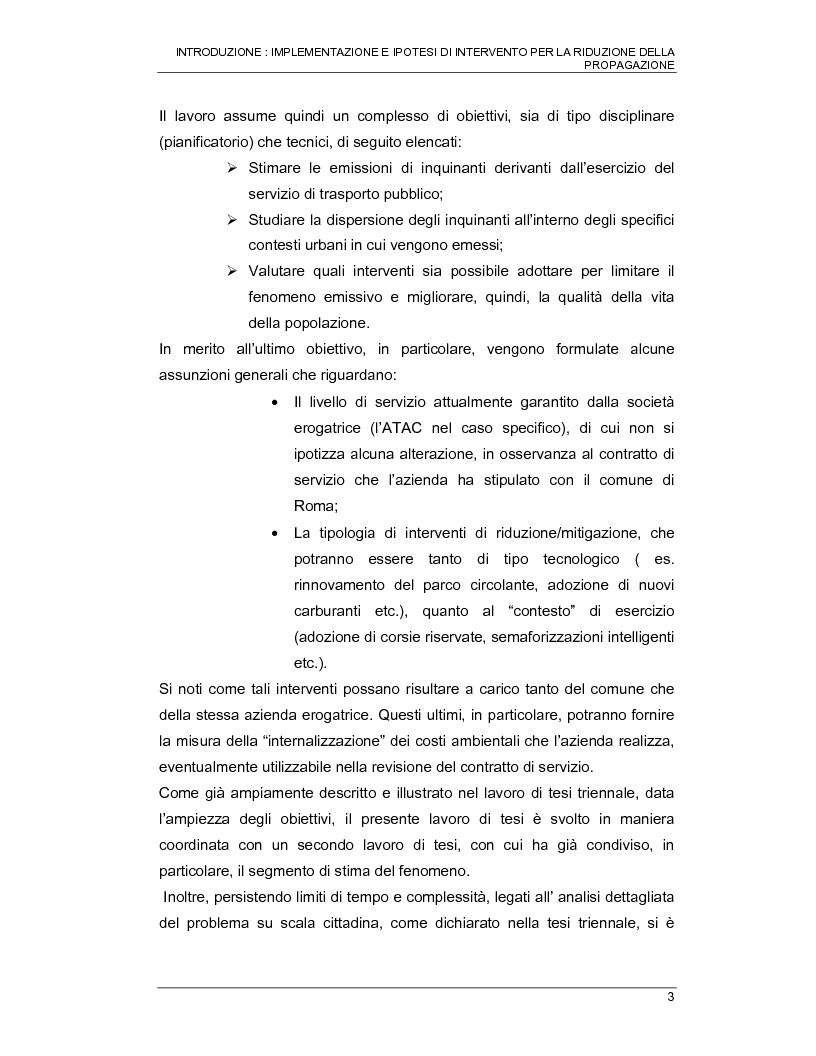 Anteprima della tesi: Interventi per la riduzione della propagazione degli inquinanti derivanti da trasporto pubblico nel IX municipio di Roma, Pagina 3
