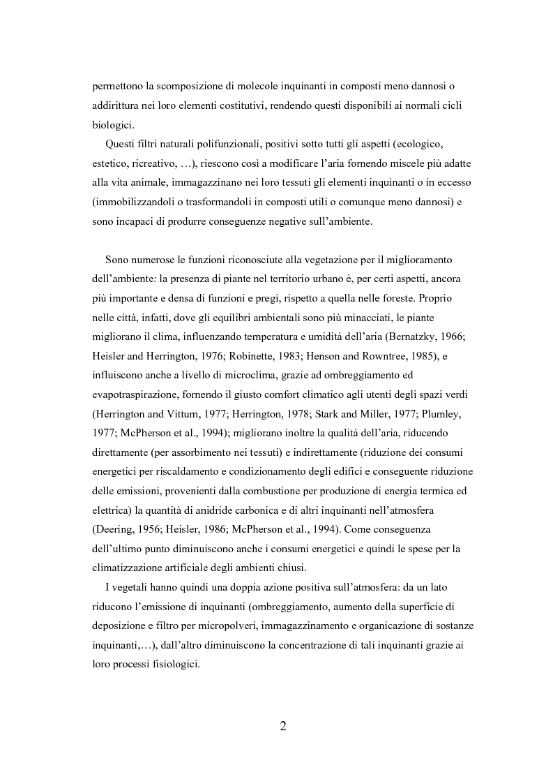 Anteprima della tesi: Analisi delle funzioni della vegetazione urbana. Un caso di studio: il Quartiere Savonarola a Padova, Pagina 2