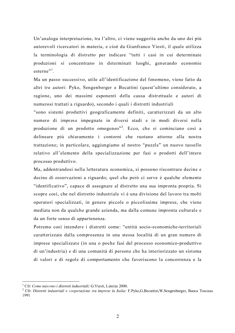 Anteprima della tesi: Il contributo dei distretti industriali nello sviluppo economico italiano. Il caso del distretto tessile di Prato, Pagina 5
