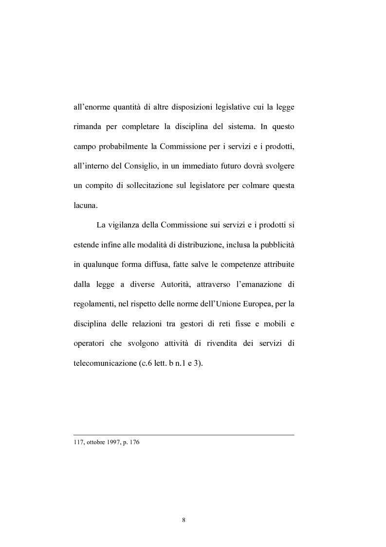 Anteprima della tesi: Le competenze dell'Autorità per le garanzie nelle comunicazioni in materia di accordi di interconnessione, Pagina 6