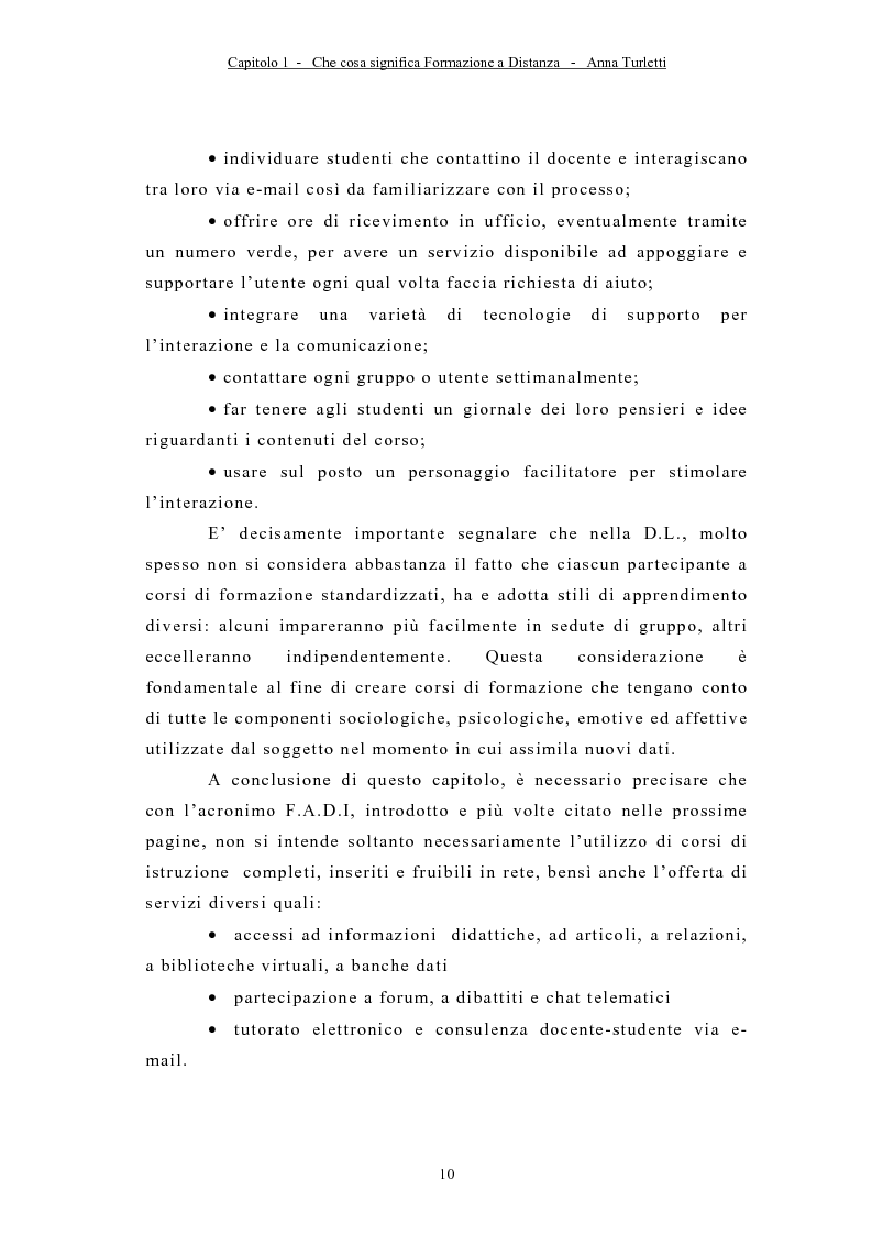 Anteprima della tesi: La formazione a distanza tramite Internet, Pagina 13