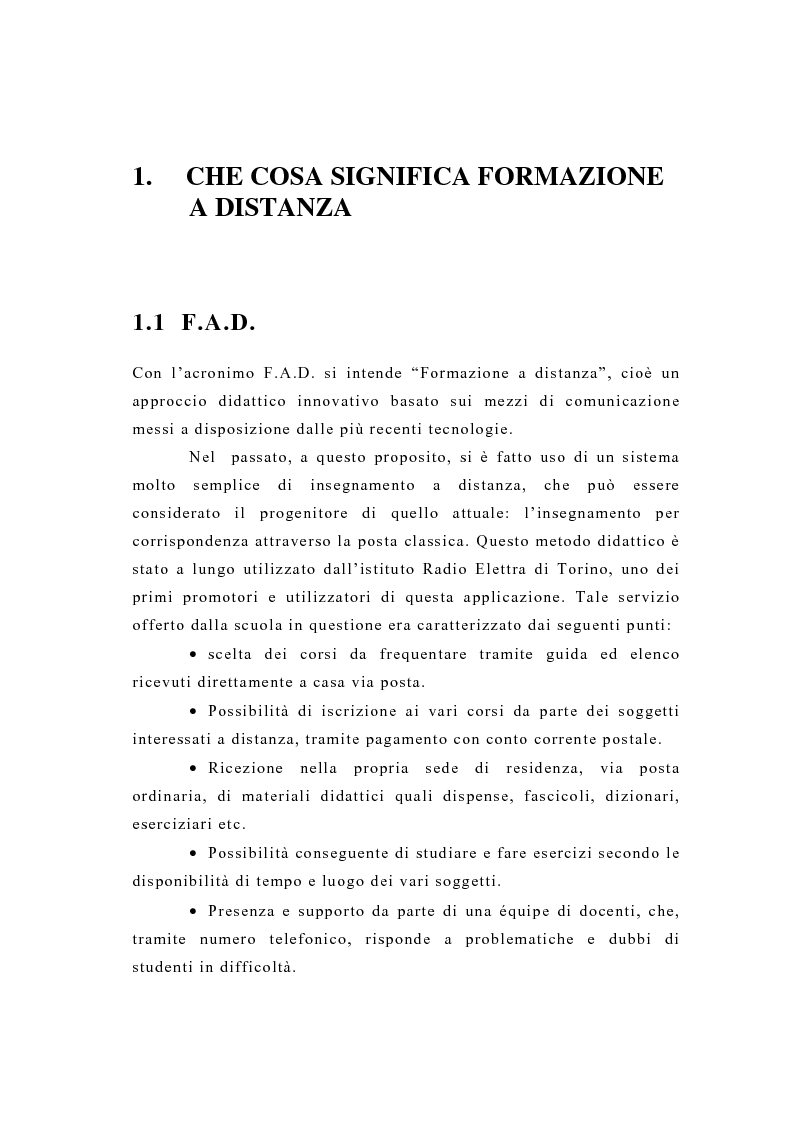 Anteprima della tesi: La formazione a distanza tramite Internet, Pagina 4