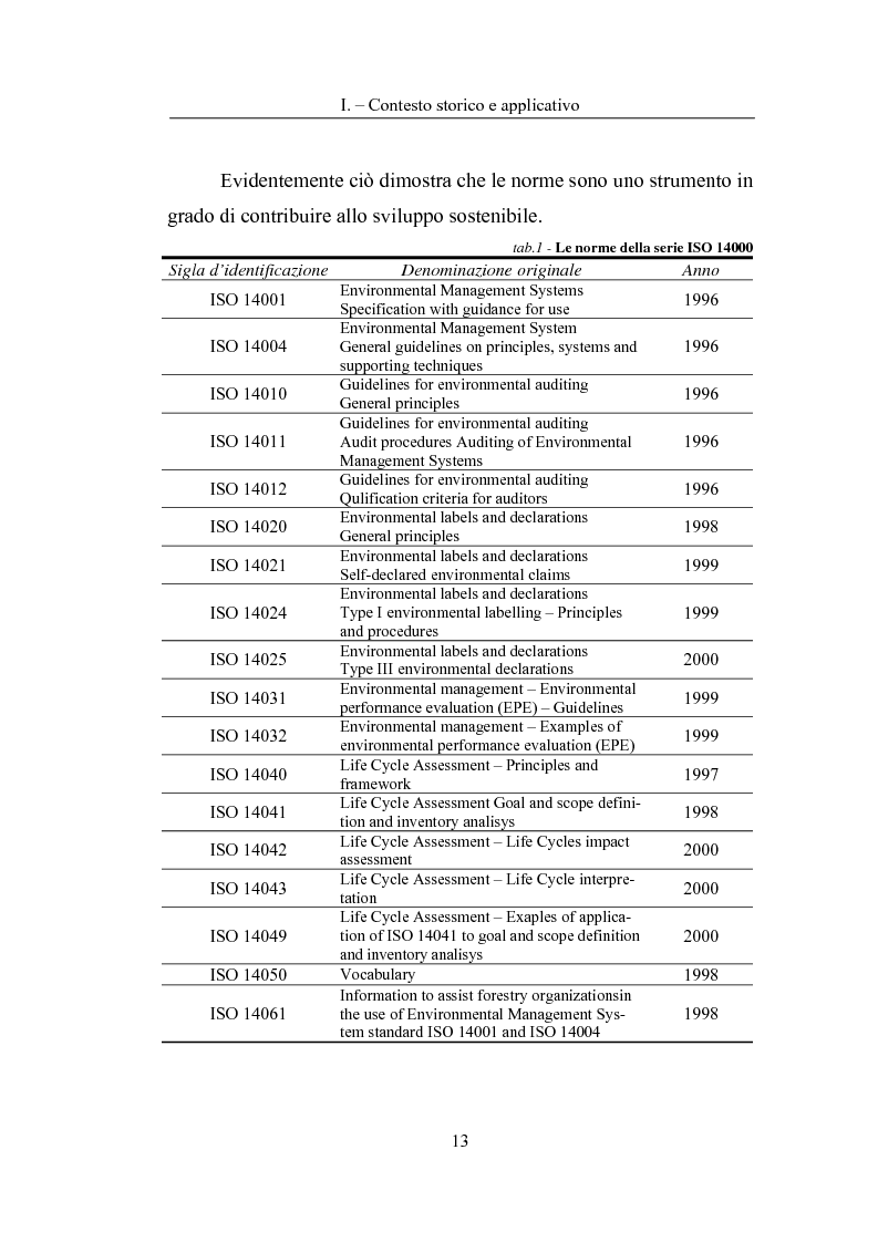 Anteprima della tesi: La Carta del Servizio Idrico Integrato nel sistema di Valutazione della Prestazione Ambientale, Pagina 11