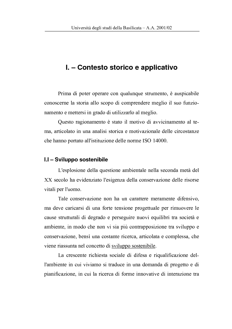Anteprima della tesi: La Carta del Servizio Idrico Integrato nel sistema di Valutazione della Prestazione Ambientale, Pagina 2