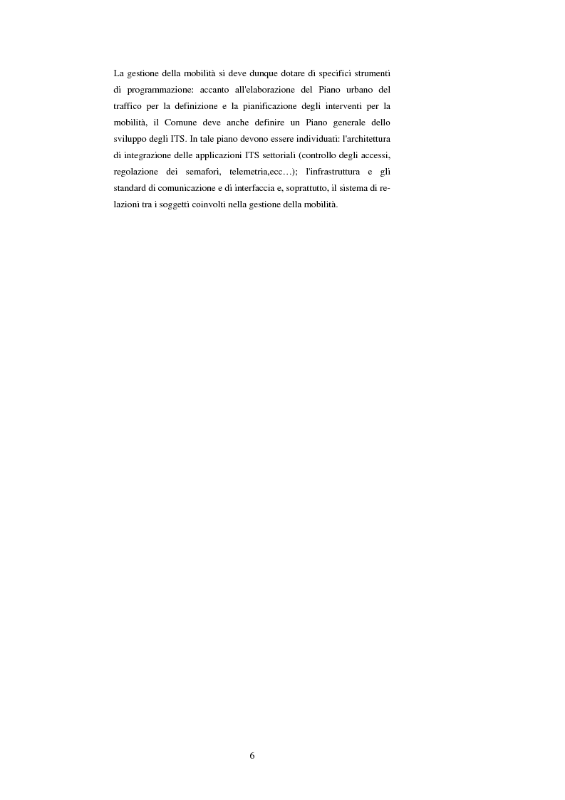 Anteprima della tesi: Sistemi di trasporto intelligenti: tecnologie trasmissive e servizi disponibili, Pagina 6