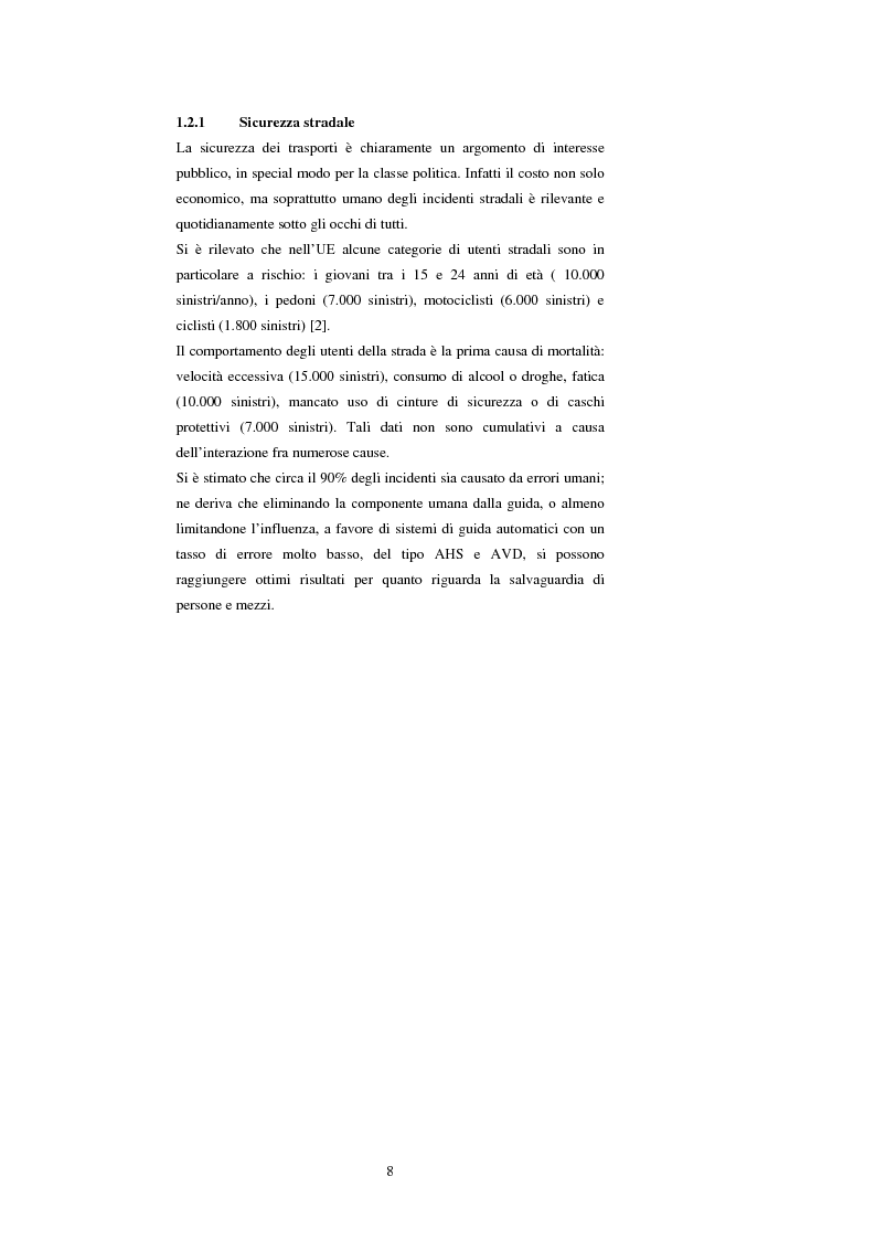 Anteprima della tesi: Sistemi di trasporto intelligenti: tecnologie trasmissive e servizi disponibili, Pagina 8