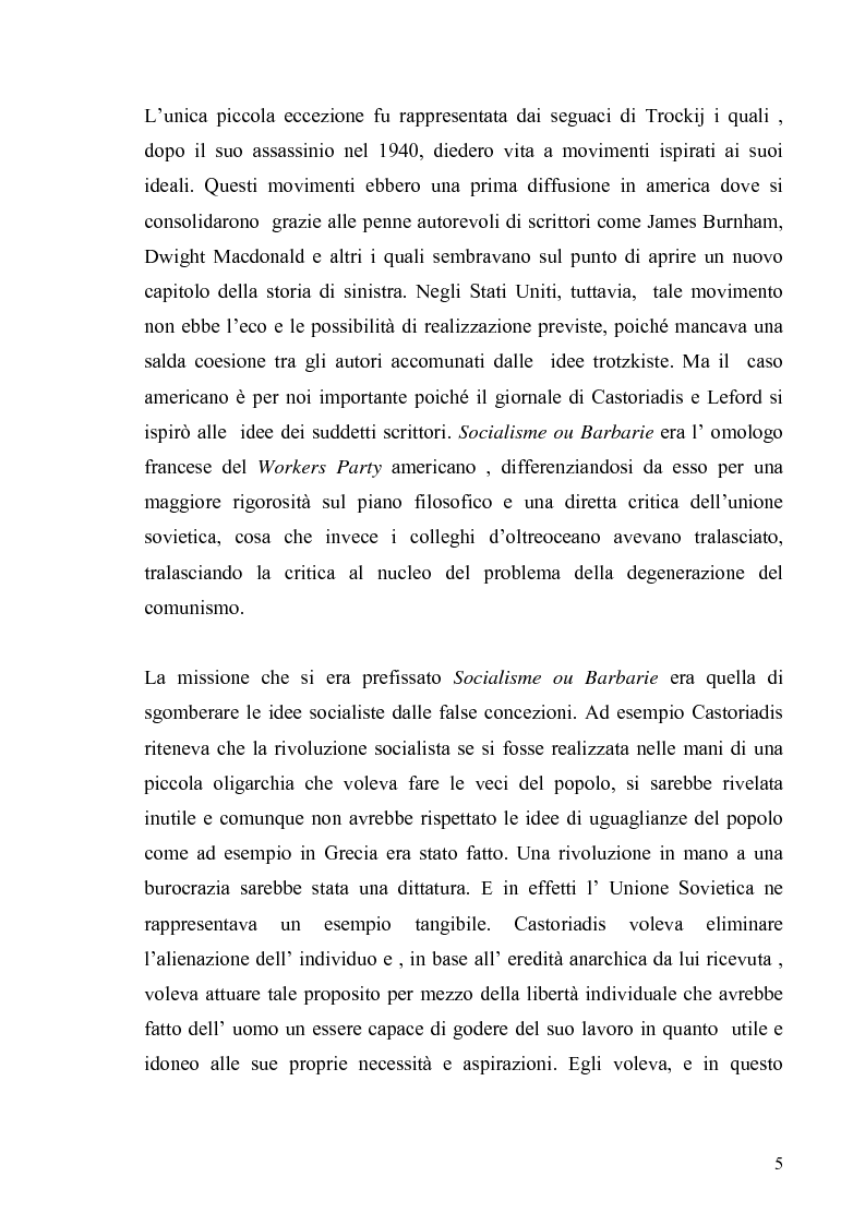 Anteprima della tesi: Cornelius Castoriadis ed il progetto dell'autonomia nell'epoca della globalizzazione, Pagina 5