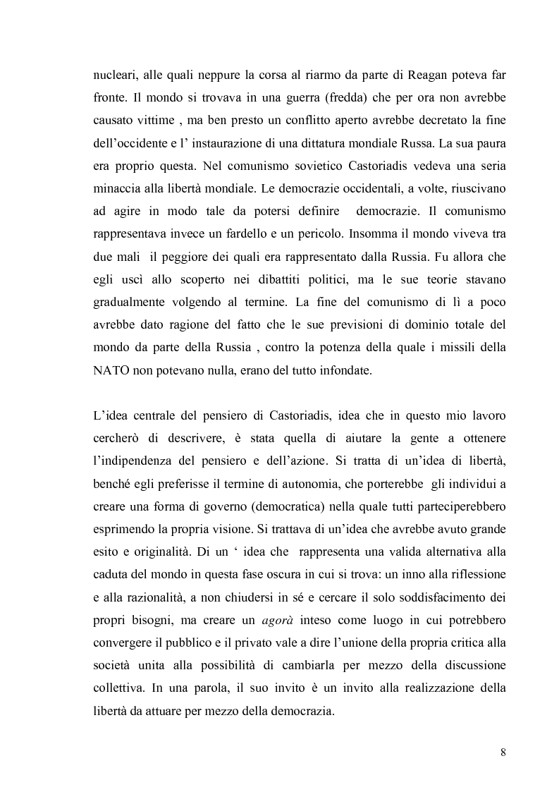 Anteprima della tesi: Cornelius Castoriadis ed il progetto dell'autonomia nell'epoca della globalizzazione, Pagina 8