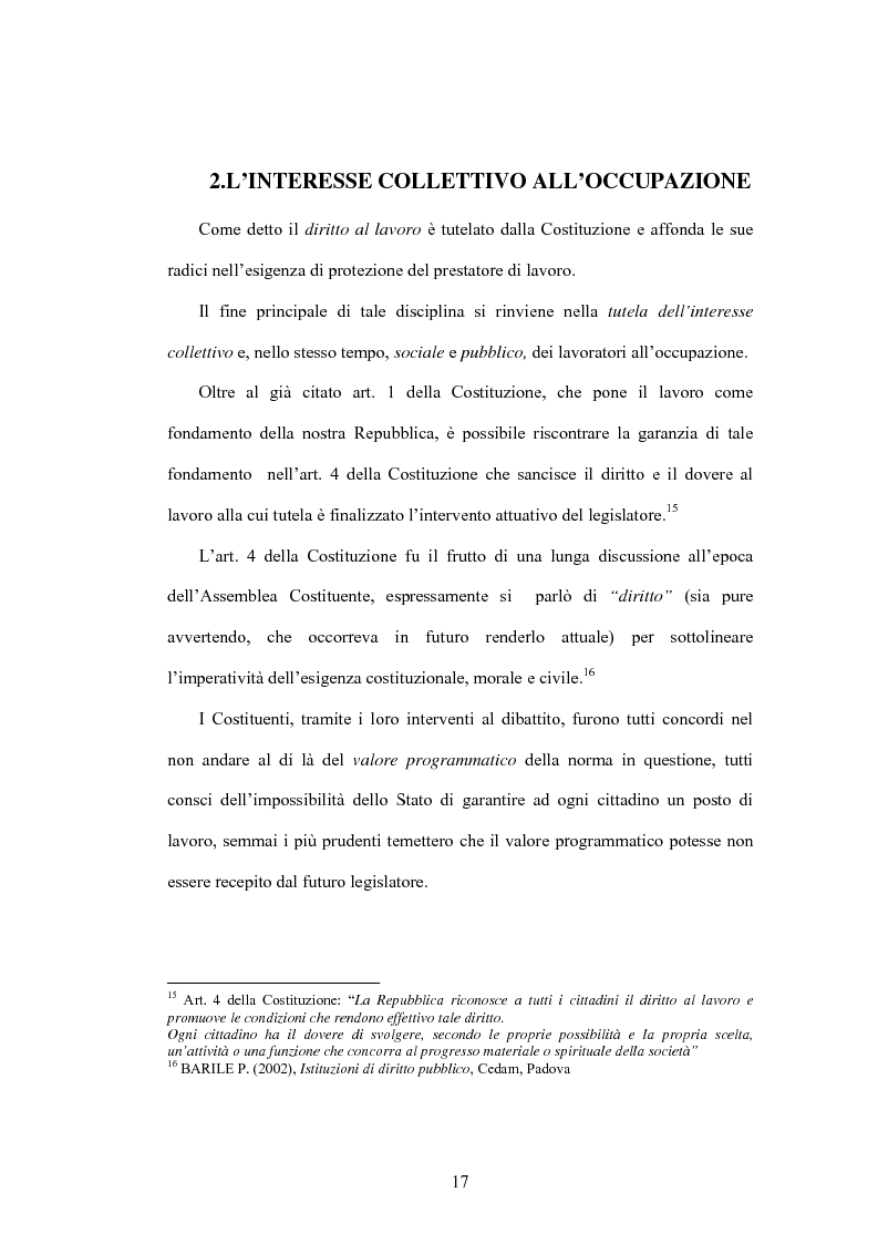 Anteprima della tesi: Il diritto al lavoro: dalla tutela nazionale a quella comunitaria ed internazionale, Pagina 15