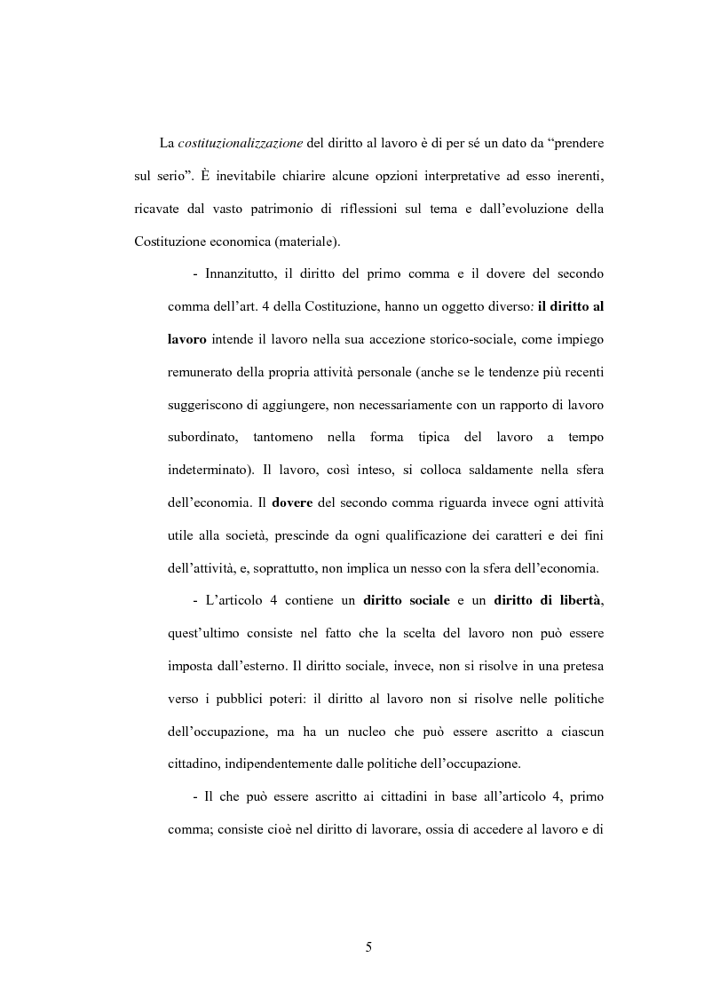 Anteprima della tesi: Il diritto al lavoro: dalla tutela nazionale a quella comunitaria ed internazionale, Pagina 3