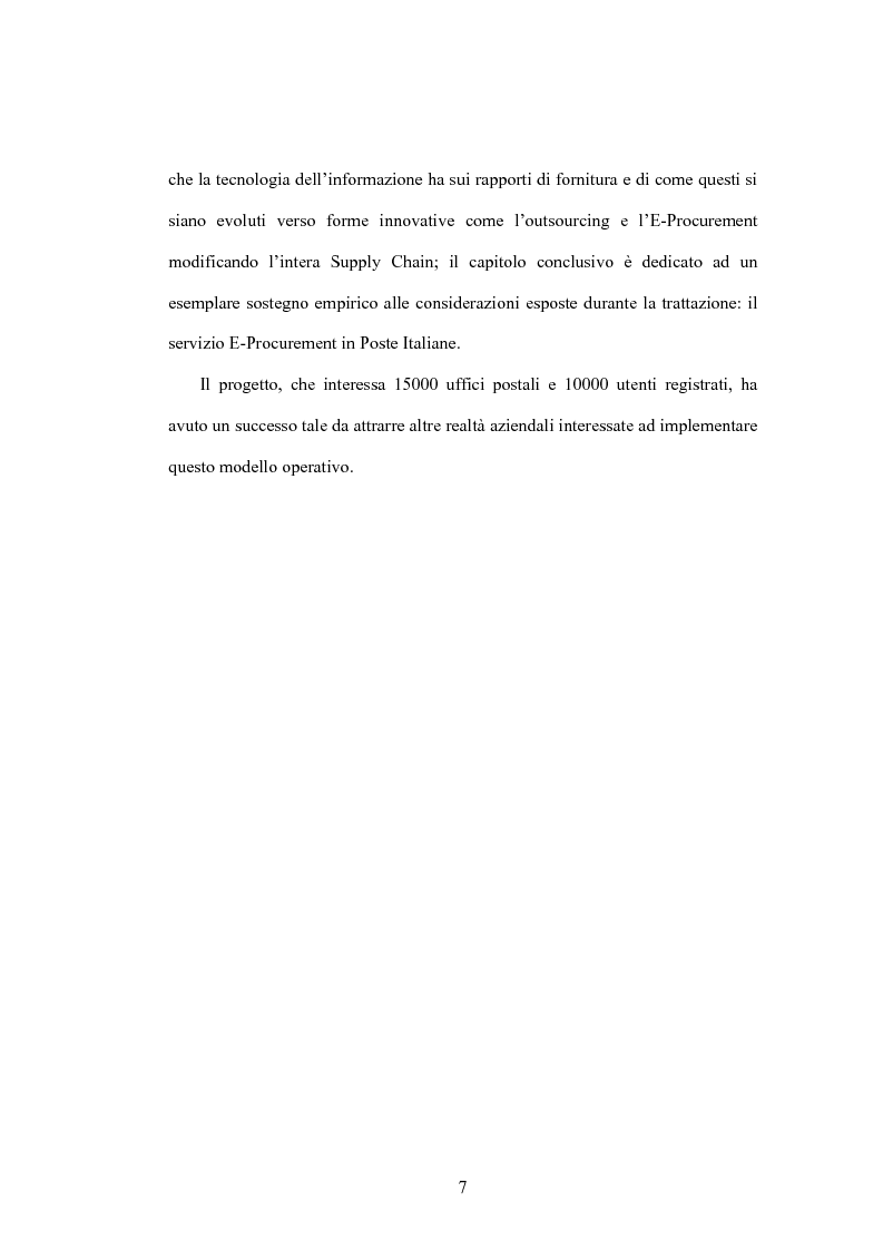 Anteprima della tesi: Le nuove frontiere del vantaggio competitivo nel ''business to business'' : e-procurement supply chain management, Pagina 3