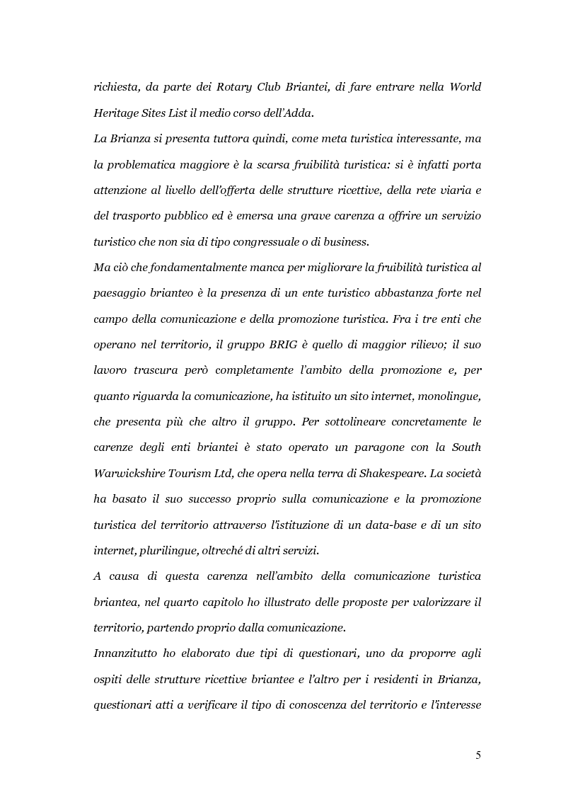 Anteprima della tesi: Viaggio e paesaggio in Brianza: i turisti di oggi e la traccia anglosassone, Pagina 5