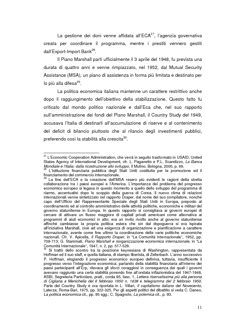 Anteprima della tesi: La Banca Internazionale per la Ricostruzione e lo Sviluppo nella storia dell'intervento straordinario per il Mezzogiorno (1946-1960), Pagina 11