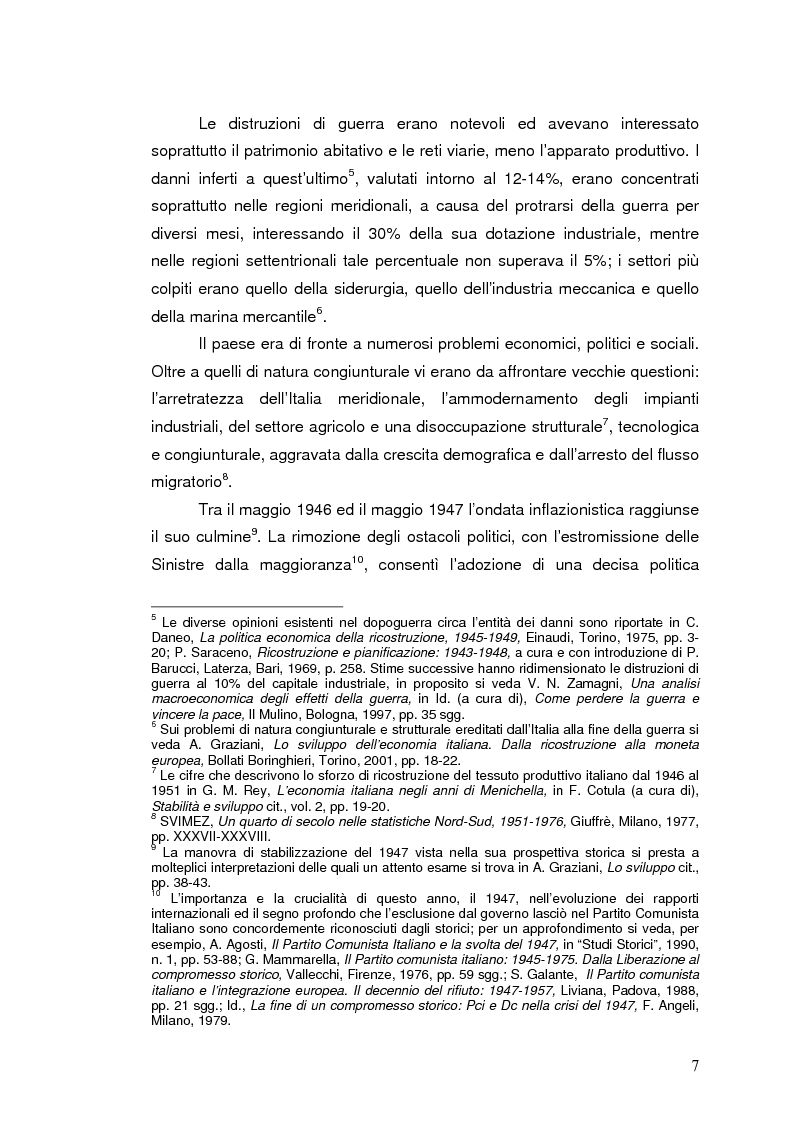 Anteprima della tesi: La Banca Internazionale per la Ricostruzione e lo Sviluppo nella storia dell'intervento straordinario per il Mezzogiorno (1946-1960), Pagina 7