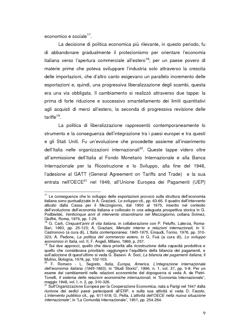 Anteprima della tesi: La Banca Internazionale per la Ricostruzione e lo Sviluppo nella storia dell'intervento straordinario per il Mezzogiorno (1946-1960), Pagina 9