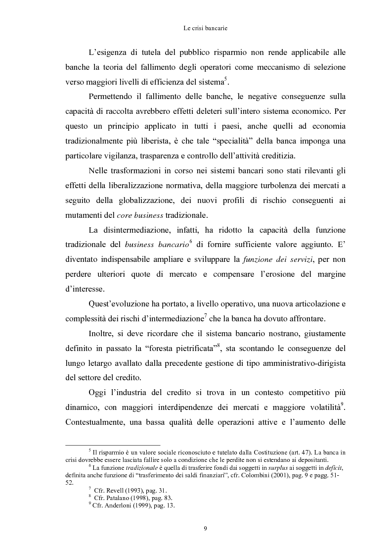 Anteprima della tesi: Le crisi bancarie. Strumenti di analisi, previsione e gestione., Pagina 8
