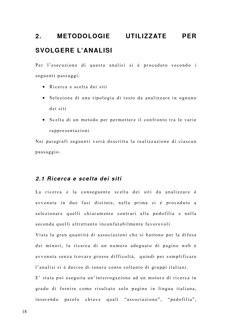 Anteprima della tesi: Costruzione di un'emergenza in rete: siti web e pedofilia, Pagina 13