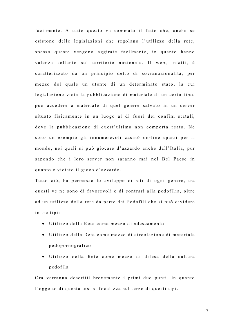 Anteprima della tesi: Costruzione di un'emergenza in rete: siti web e pedofilia, Pagina 2