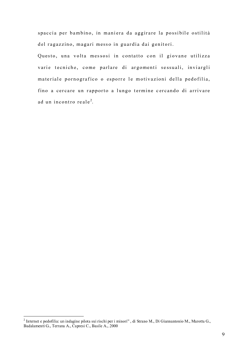 Anteprima della tesi: Costruzione di un'emergenza in rete: siti web e pedofilia, Pagina 4
