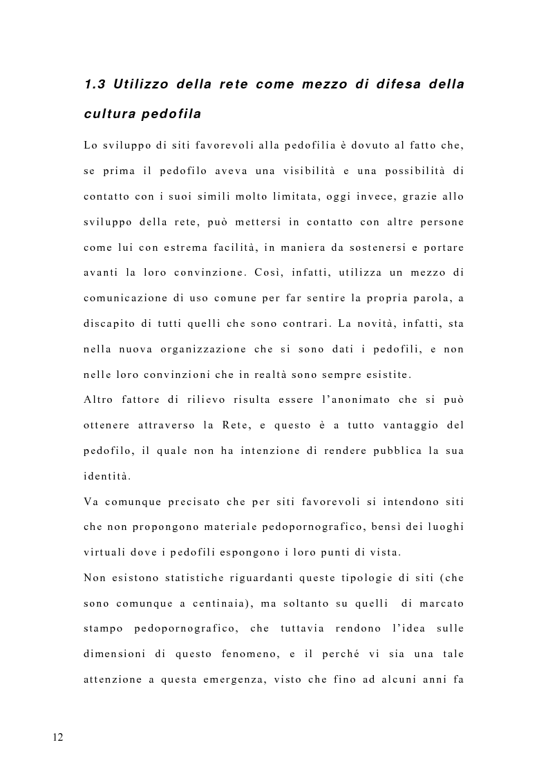 Anteprima della tesi: Costruzione di un'emergenza in rete: siti web e pedofilia, Pagina 7