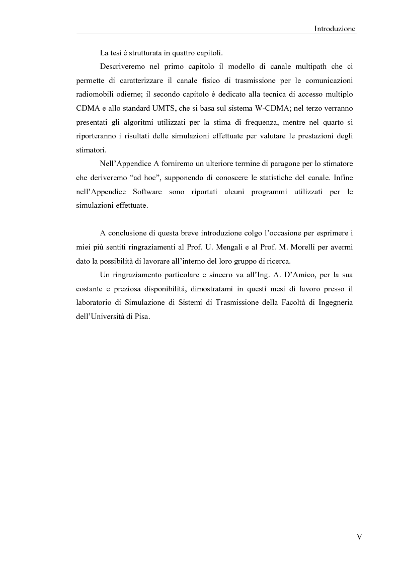 Anteprima della tesi: Stima di frequenza in canali tempo varianti per sistemi W-CDMA con codici lunghi, Pagina 3