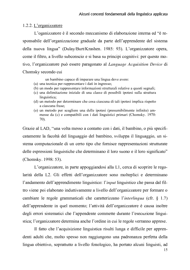 Anteprima della tesi: Il verbo in italiano L2: apprendimento e insegnamento, Pagina 11