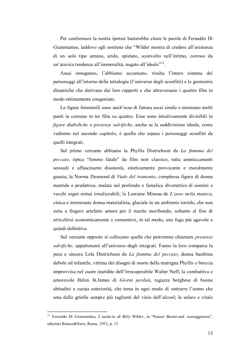 Anteprima della tesi: La tetralogia degli sconfitti: Billy Wilder e la società americana. ''La fiamma del peccato'', ''Giorni perduti'', ''Viale del tramonto'' e ''L'asso nella manica'', Pagina 11