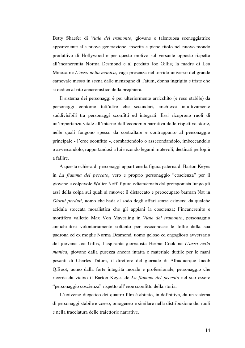 Anteprima della tesi: La tetralogia degli sconfitti: Billy Wilder e la società americana. ''La fiamma del peccato'', ''Giorni perduti'', ''Viale del tramonto'' e ''L'asso nella manica'', Pagina 12