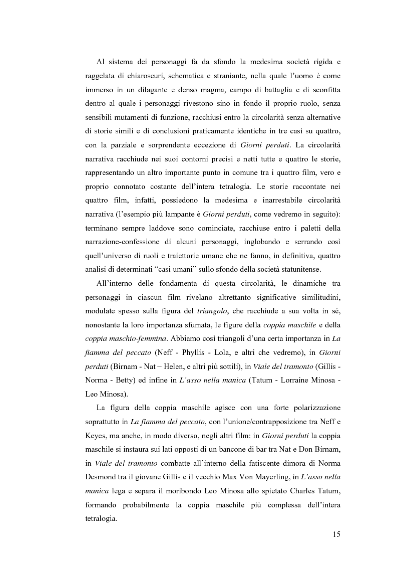 Anteprima della tesi: La tetralogia degli sconfitti: Billy Wilder e la società americana. ''La fiamma del peccato'', ''Giorni perduti'', ''Viale del tramonto'' e ''L'asso nella manica'', Pagina 13