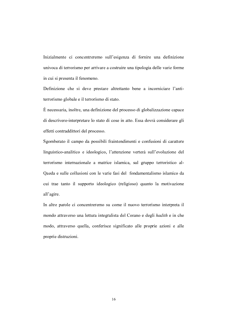 Anteprima della tesi: Globalizzazione del terrorismo e terrorismo della globalizzazione, Pagina 16