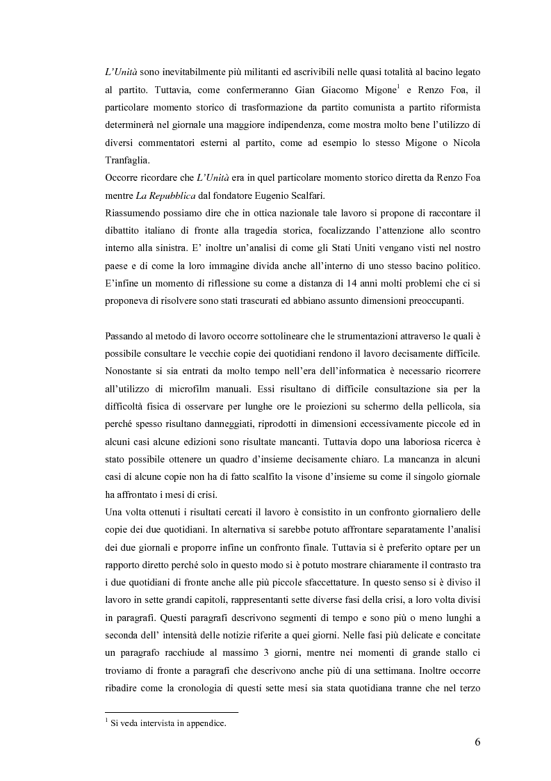 Anteprima della tesi: Politica estera e comunicazione: La prima guerra del golfo secondo ''La Repubblica'' e ''L'Unità'', Pagina 3