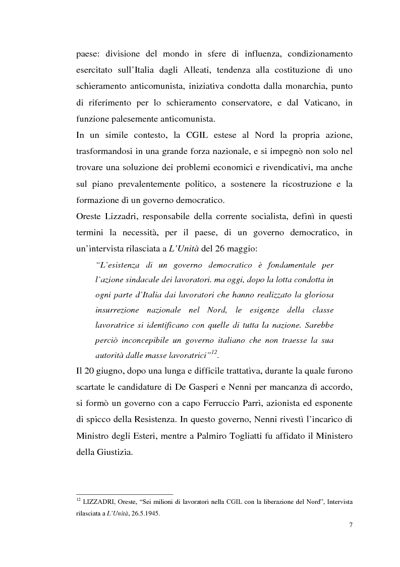 Anteprima della tesi: I rapporti tra il P.C.I. e la C.G.I.L. dalla crisi del 1955 alla svolta degli anni '60, Pagina 10