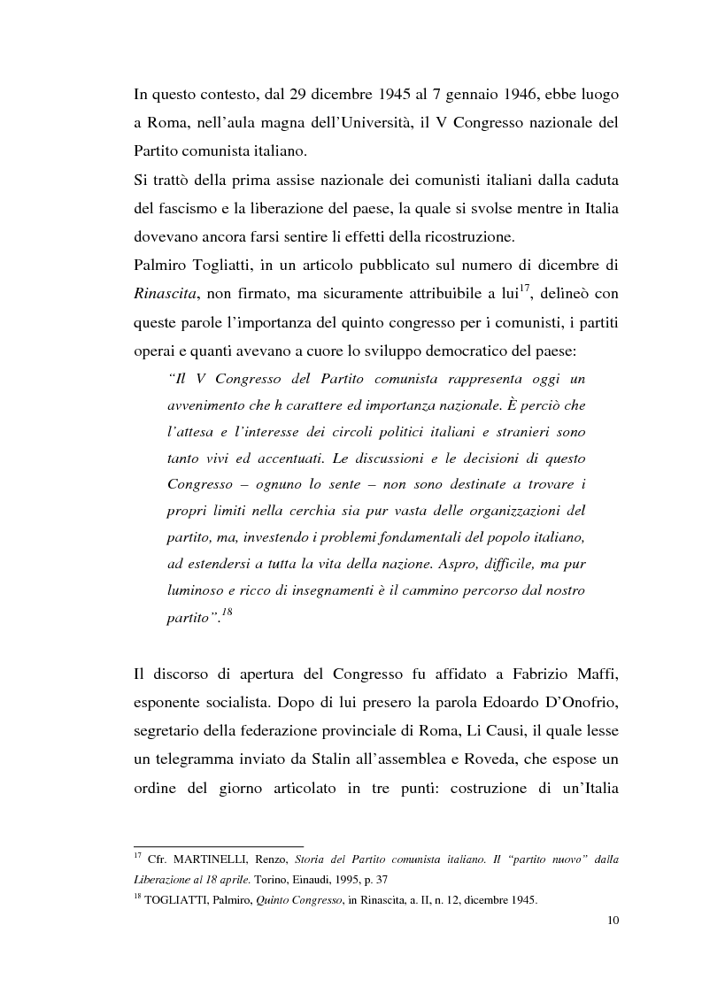 Anteprima della tesi: I rapporti tra il P.C.I. e la C.G.I.L. dalla crisi del 1955 alla svolta degli anni '60, Pagina 13