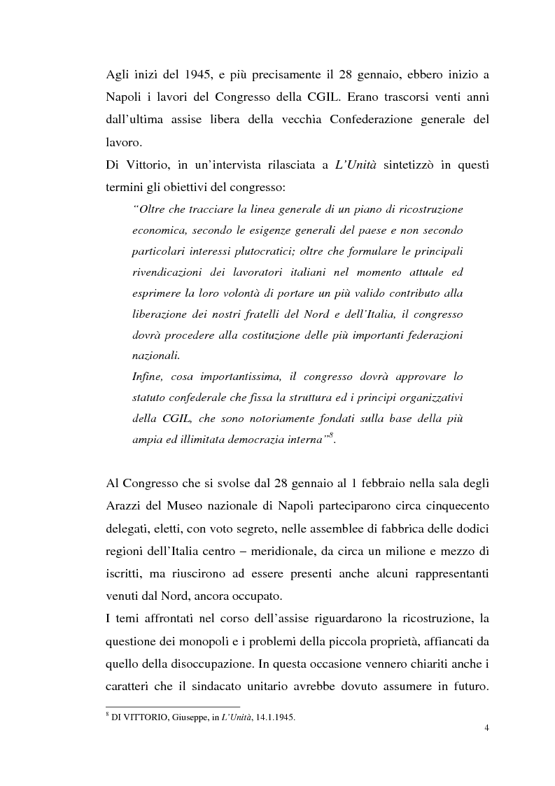 Anteprima della tesi: I rapporti tra il P.C.I. e la C.G.I.L. dalla crisi del 1955 alla svolta degli anni '60, Pagina 7