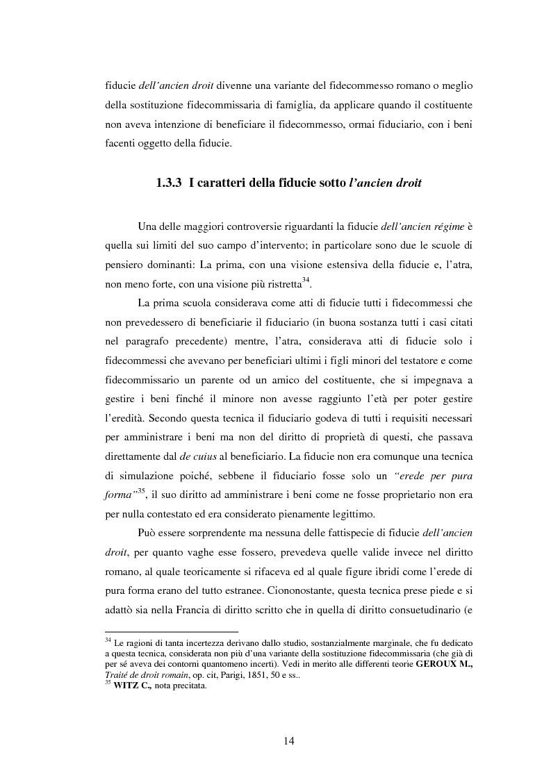 Anteprima della tesi: La Fiducie: un'analisi di diritto comparato, Pagina 14