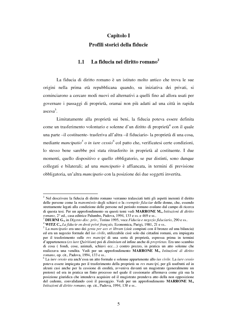 Anteprima della tesi: La Fiducie: un'analisi di diritto comparato, Pagina 5