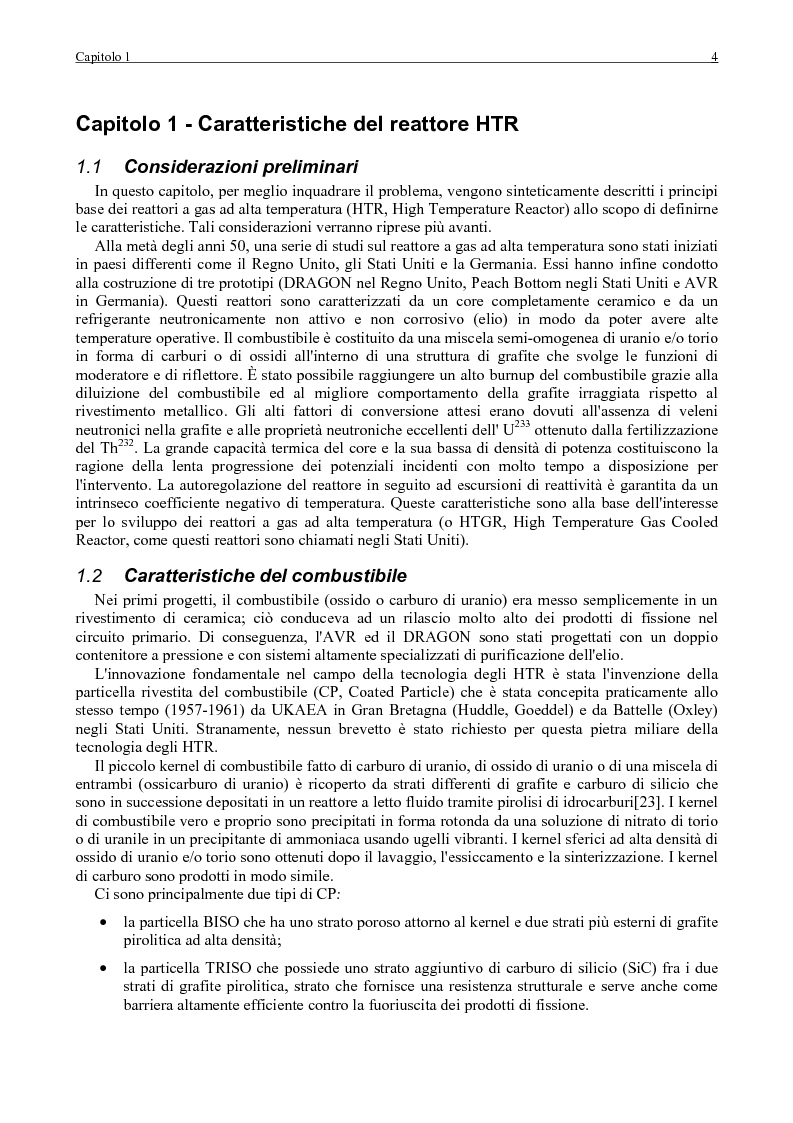 Anteprima della tesi: I recenti sviluppi dei reattori a gas ad alta temperatura. La collocazione di questi impianti nel futuro piano energetico mondiale. Il programma europeo HTR-N e l'attività di ricerca del DIMNP svolta nel suo ambito., Pagina 6