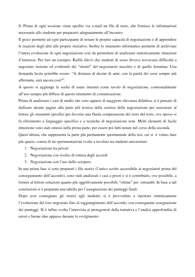 Anteprima della tesi: Sviluppo e analisi di un gioco di negoziazione, Pagina 2