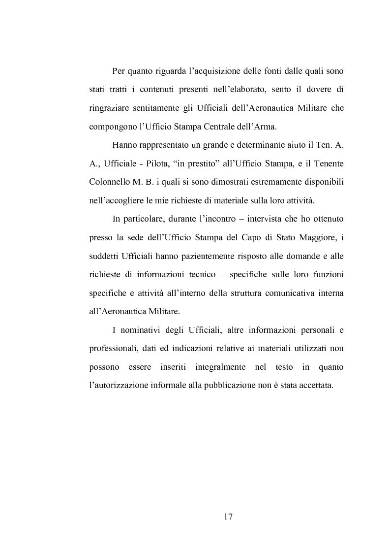 Anteprima della tesi: La comunicazione istituzionale dell'Aeronautica Militare. Uno sguardo dall'alto sulle attività dell'Ufficio Stampa della A. M., Pagina 11