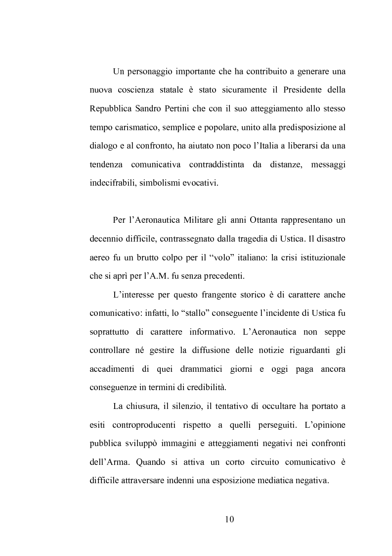 Anteprima della tesi: La comunicazione istituzionale dell'Aeronautica Militare. Uno sguardo dall'alto sulle attività dell'Ufficio Stampa della A. M., Pagina 4
