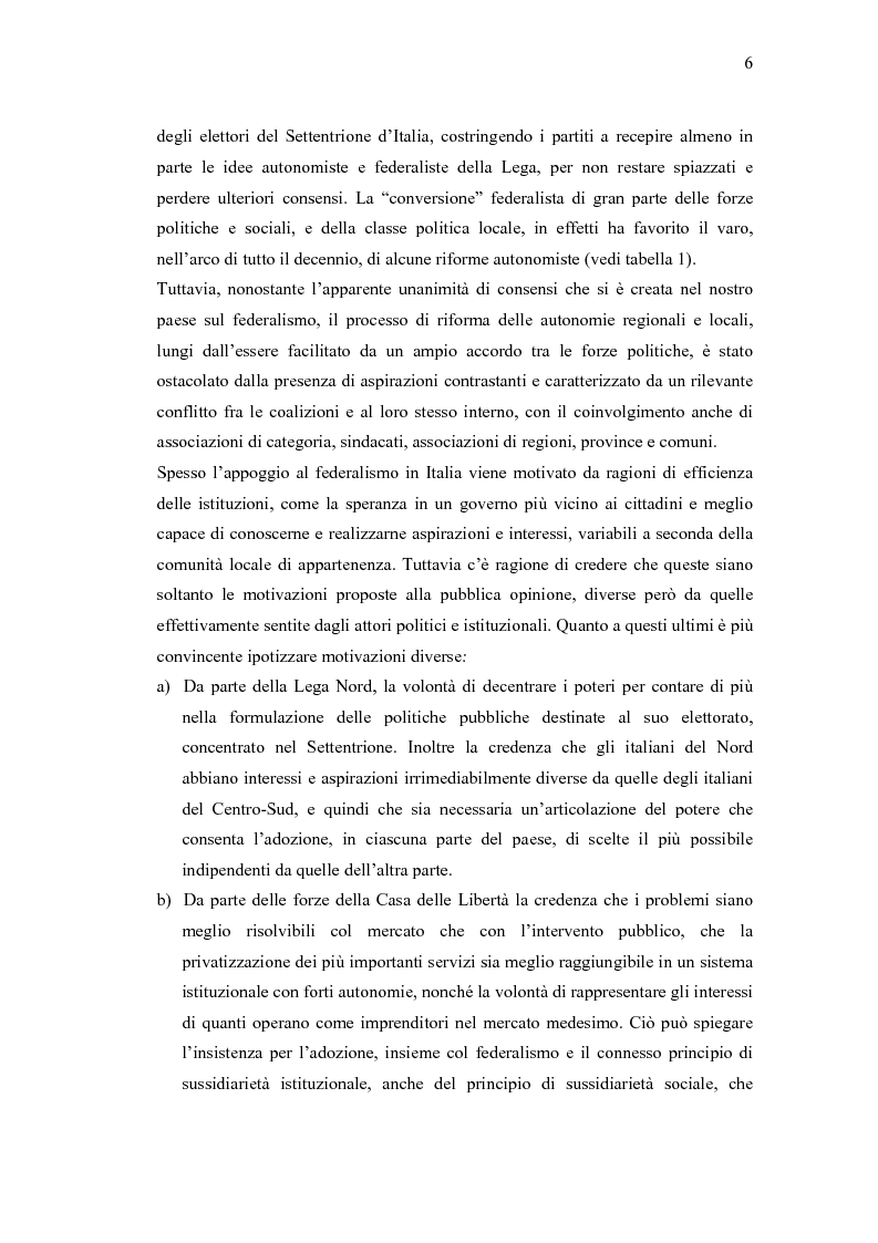 Anteprima della tesi: Verso un'Italia federale. Dalla Riforma del Titolo V al disegno di legge sulla devoluzione., Pagina 3