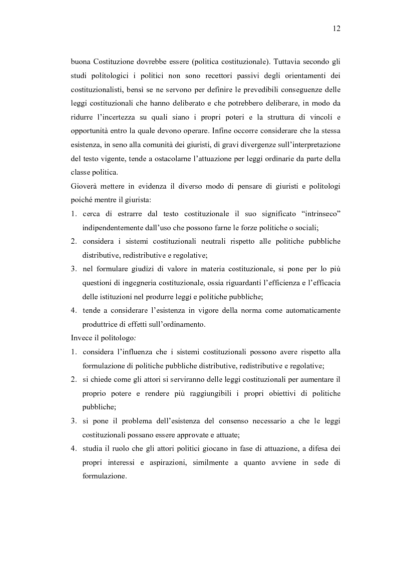 Anteprima della tesi: Verso un'Italia federale. Dalla Riforma del Titolo V al disegno di legge sulla devoluzione., Pagina 9