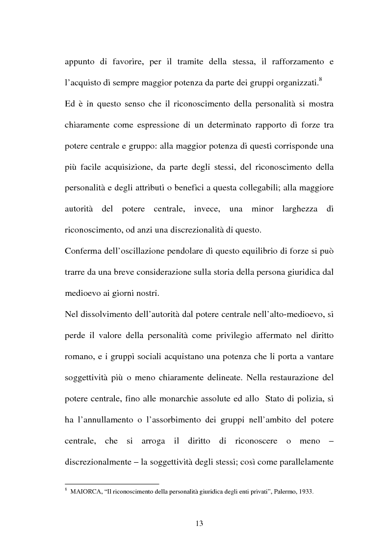 Anteprima della tesi: Personalità e soggettività giuridica. Un caso specifico: ''Le Anstalten''., Pagina 13